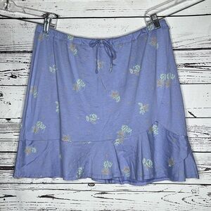 Patagonia XL Purple - Blue Floral Print Ruffle Flounce Hem Alpine Valley Skirt
